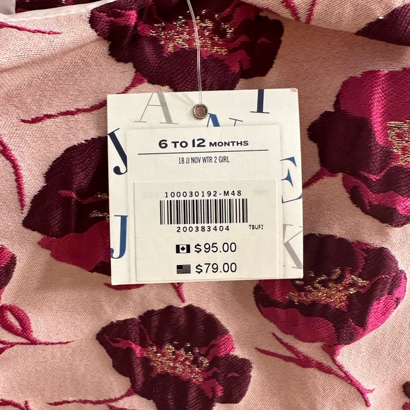 Janie and Jack Pink Floral Dress with Bows 6-12 months NWT - Picture 5 of 7